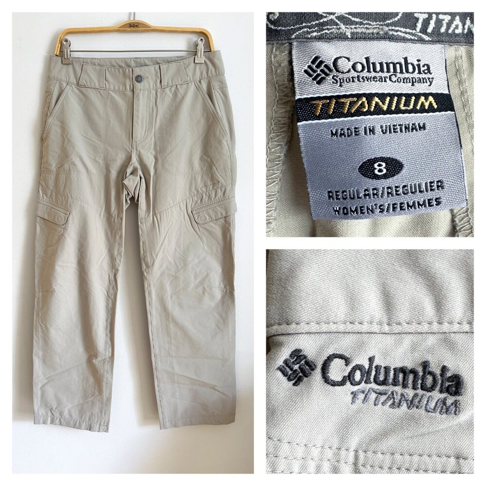 COLUMBIA TITANIUM made Vietnam 94% nylon 6% spandex sports pants 8 Regular